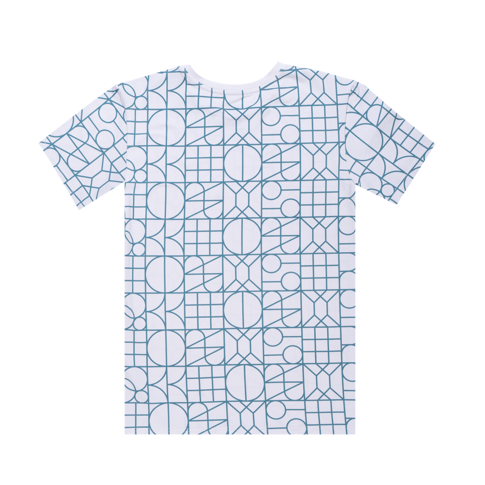 L’essence Pure biele tričko s modrým patternom Henry of Paris